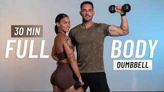 30 MIN FULL BODY DUMBBELL WORKOUT  Strength Training At Home No Repeats [upl. by Mychael]