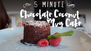 5 Minute Microwave Chocolate Coconut Mug Cake – Ep 1 [upl. by Boutis]