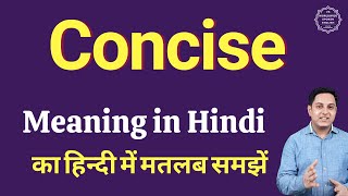 Concise meaning in Hindi  Concise ka kya matlab hota hai  online English speaking classes [upl. by Noteek969]