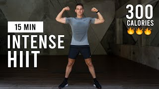 15 Min Intense HIIT Workout For Fat Burn amp Cardio No Equipment No Repeats [upl. by Braunstein]