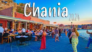 Chania Crete walking tour 4k Greece Chania 2024 [upl. by Morry939]