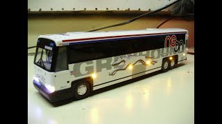 Custom 150 MCI Greyhound NEON coach with working lights [upl. by Aicnorev]