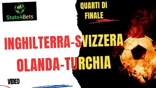 QUARTI DI FINALE EURO 2024 INGHILTERRASVIZZERA e OLANDATURCHIA PRONOSTICO E ANALISI DELLE QUOTE [upl. by Oribelle402]