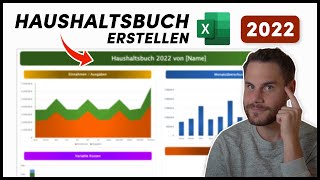 Excel Haushaltsbuch erstellen inkl Dashboard 📊 Anleitung amp Vorlage [upl. by Leilamag]