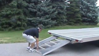 Aluma 8624 Snowmobile Trailer Rear Ramp [upl. by Lyrradal]