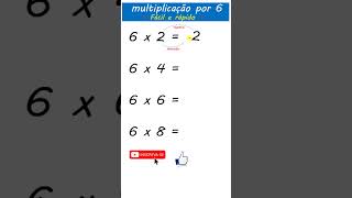 TABUADA DO 6DICA DE MULTIPLICAÇÃO POR 6 [upl. by Richlad]