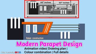 Morden Parapet Wall Design  3D parapet wall design  video n 653 [upl. by Yalonda81]