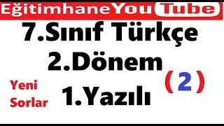 7 sınıf türkçe 2 dönem 1 yazılı soruları [upl. by Yblok]