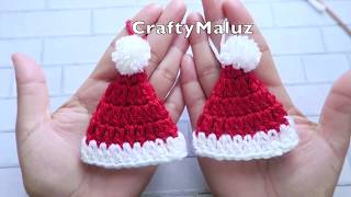 CROCHET TUTORIAL  GORRO DE NAVIDAD A CROCHET  Gorro tejido Adorno Navideño [upl. by Gingras]