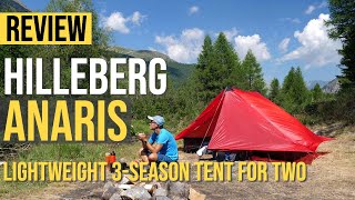 HILLEBERG ANARIS LIGHTWEIGHT TENT REVIEW  2P  3SEASONS  NO POLES [upl. by Jillie]