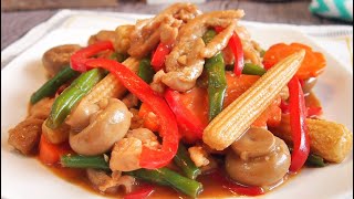 Worlds Easiest Chinese Chicken amp Vegetable Stir Fry Recipe 滑鸡炒蔬菜 Chinese Veggies w Chicken [upl. by Cutcliffe668]