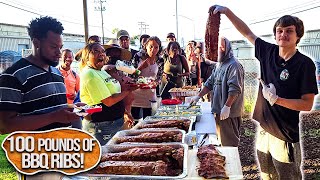 Cooking 100 Pounds Of BBQ Ribs For The Homeless [upl. by Sybille]