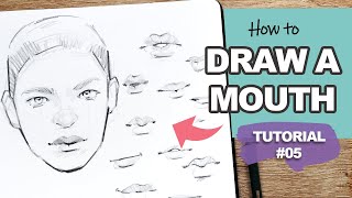 How to DRAW MOUTH amp LIPS for BEGINNERS Face Drawing Tutorial 5 [upl. by Akeme]