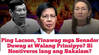 Ping Lacson Tinawag mga Senador Duwag at Walang Prinsipyo Si Hontiveros lang ang Sakalam [upl. by Gnuj415]