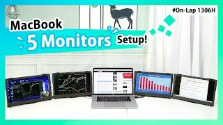 Ultimate 5MONITORS MacBook Pro SETUP with OnLap 1306H 133quot Portable Monitor｜GeChic [upl. by Erdried]