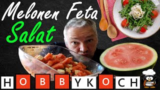 Melonen Salat mit Feta amp Minze 💯 PERFEKTE Grillbeilage 🍉 Rezept zum selber machen griechischer Salat [upl. by Nazar]