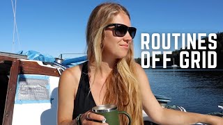 Daily Routines Living Off Grid on a Sailboat  Swimming Sailing Exploring the Beautiful Coast [upl. by Kandace]