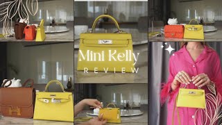 Hermes Mini Kelly Review Comparison Price What Fits everything you need to know [upl. by Nelloc]