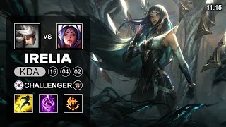 Irelia Top vs Camille  KR Challenger Patch 1115 [upl. by Ahsuatan]