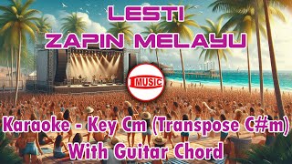 Lesti  Zapin Melayu Karaoke  Key Cm Transpose Cm  Guitar Chord [upl. by Oretna]