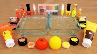 Mixing Makeup Eyeshadow Into Slime  Orange vs Yellow Special Series Part 18 Satisfying Slime Video [upl. by Ernst184]