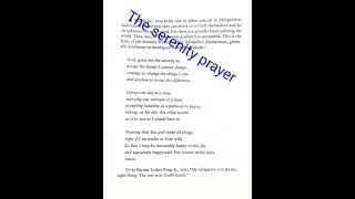 The serenity prayer [upl. by Aicineohp]