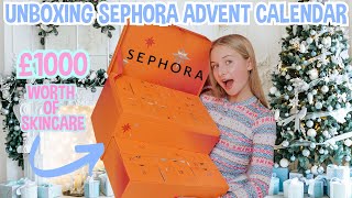 UNBOXING MY SEPHORA ADVENT CALENDAR ALL IN ONE GO [upl. by Aiem]