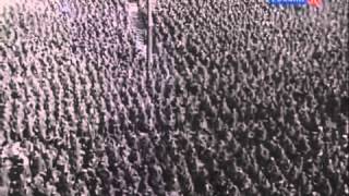 Parade of 60 000 German prisoners of war in the streets of Moscow Under escort 1944 [upl. by Coltson886]