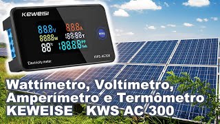 Instalação e funcionamento do amperímetro voltímetro wattímetro e termômetro KWS AC300 [upl. by Ocirederf]