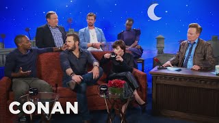 The quotAvengers Infinity Warquot Cast On The Captain America Virgin Theory  CONAN on TBS [upl. by Kristin761]