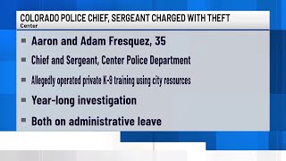 Colorado police chief and sergeant charged with theft [upl. by Hanonew223]