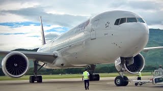 HSTKV Boeing 777300ER Thai Airways Startup  CNX [upl. by Mehsah670]