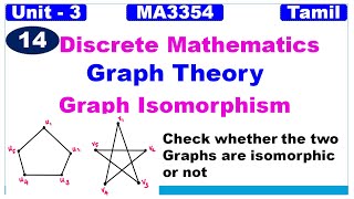 Discrete Mathematics  Unit 3 Graph TheoryGraph IsomorphismAnna University 8 Mark QuestionsTamil [upl. by Anaj]