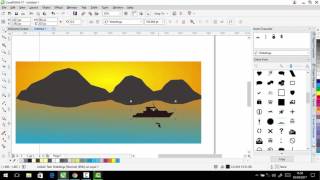 CorelDraw x7 Tutorial  Cara Membuat Pemandangan Dengan Mudah 2017 [upl. by Nadiya]