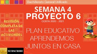 🔴 Proyecto 6 Semana 4 RESUELTO BACHILLERATO BGU 💯 [upl. by Luz]