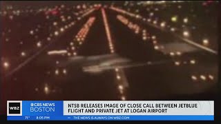 NTSB releases image of close call between JetBlue flight Learjet at Logan Airport [upl. by Derinna]