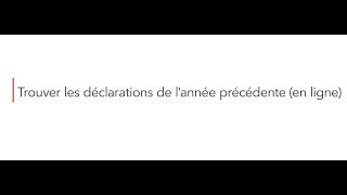 Récupération des déclarations d’années précédentes dans TurboImpôt en ligne [upl. by Dimitry]