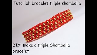 tutoriel bracelet triple shamballa DIY make a triple shamballa bracelet [upl. by Acissj]