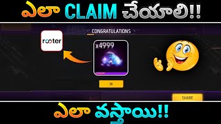 Free Diamonds in Telugu in Free Fire  Rooter App  Free Fire  How To Get Diamonds From Rooter App [upl. by Leandre]