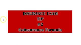 Insurance Exam Tip  Answering Questions Coinsurance Formula [upl. by Ravo]