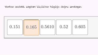 Ondalık Sayıları Sıralama 2 Cebir Öncesi [upl. by Laenahtan]