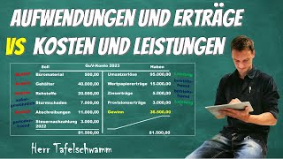 Aufwand und Ertrag VS Kosten und Leistung  Unternehmensergebnis VS BetriebsergebnisEinfach erklärt [upl. by Soloma]