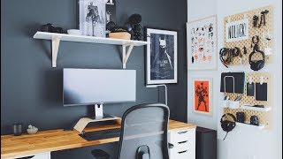 DIY Home Office and Desk Tour — Work From Home Setup [upl. by Bonnes]