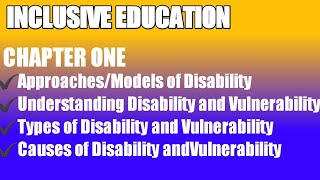 INCLUSIVENESS chapter1part2Types of Disability [upl. by Adyela]