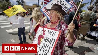 Coronavirus US protests against and for lockdown restrictions  BBC News [upl. by Arika]