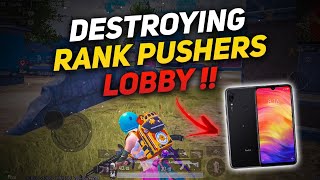 DESTROYING RANK PUSHERS LOBBY  REDMI NOTE 7 PRO 🔱 SMOOTH  60FPS PUBG  BGMI TEST 2024⚡ [upl. by Trahurn]