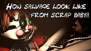 FNAFSFM FNAF 6 Scrap Baby Salvage  view from animatronic [upl. by Peony351]