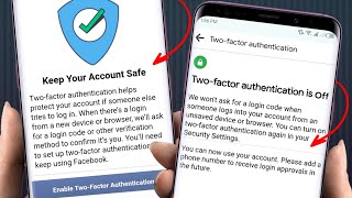 Fix Enable Two Factor Authentication Facebook Problem 2024  Keep your Account Safe Facebook Problem [upl. by Ayar]