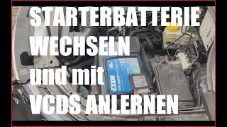 Starterbatterie wechseln Skoda Rapid Fabia VW Polo amp neue Batterie per VCDS anlernen  VW Golf [upl. by Arty]