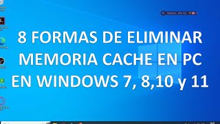 COMO LIMPIAR OPTIMIZAR Y ACELERAR mi PC SIN PROGRAMAS 8 formas de eliminar memoria cache COMPLETO [upl. by Phail]